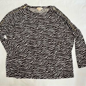 Michael Michael Kors Brown Zebra Top